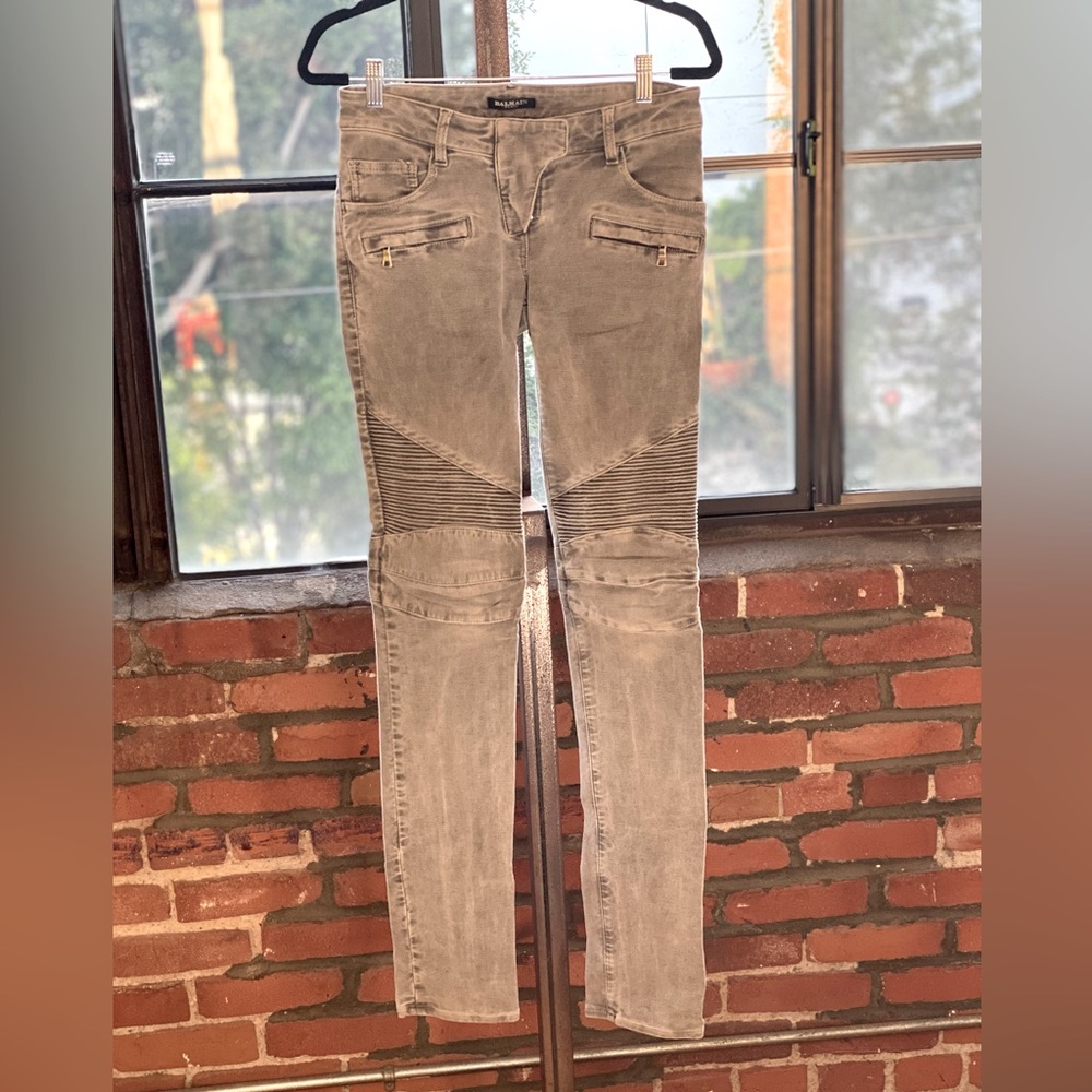 Balmain Velvet Moto Pants